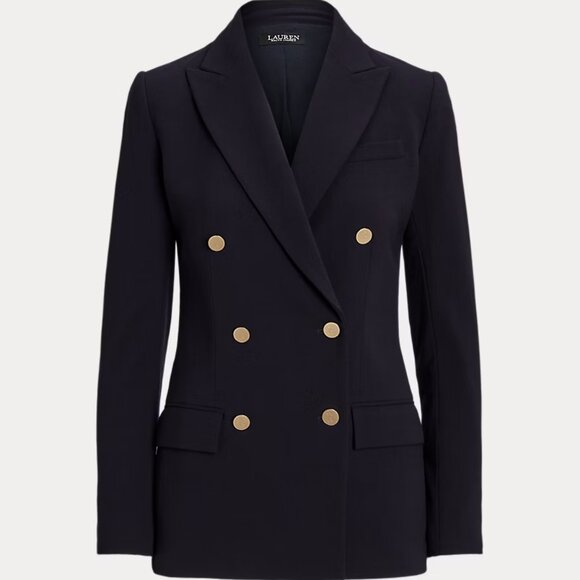 NWT Lauren Ralph Lauren Women's Plus Double Breasted Wool Crepe Blazer Sz 16W - Picture 3 of 10